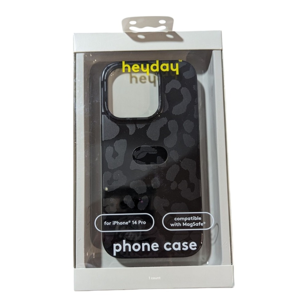K6.‎ Heyday MagSafe Phone Case for Apple iPhone 14 Pro - Black Cheetah
